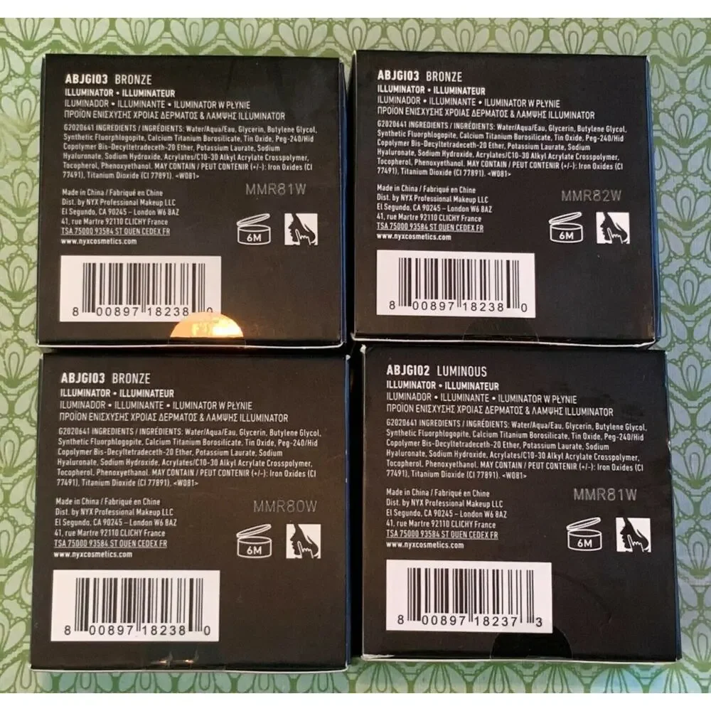 A Bit Jelly Gel Illuminator (x4):  Luminous & 3x Bronze- Professional Makeup NYX